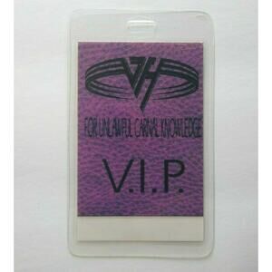 Van Halen Original Backstage Pass Original 1991 VIP Laminated Hard Rock Eddie